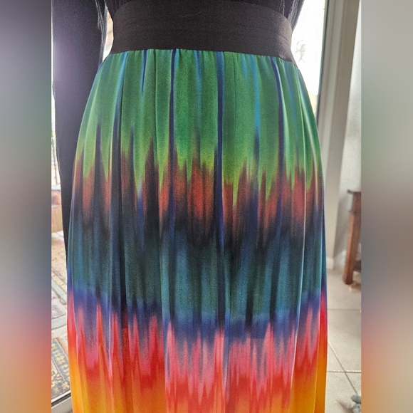 Vince Camuto Plus Size Scarf Maxi Multicolor Boho Elastic Waist Skirt - Picture 6 of 8